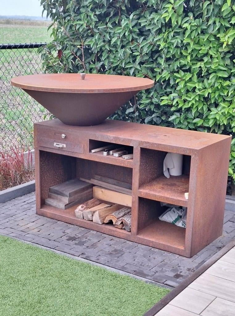 Gereserveerd……..Plancha in Cortenstaal, Tuin en Terras, Ophalen