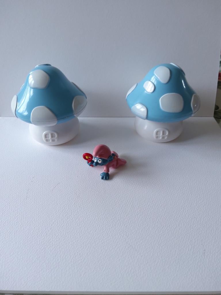 Bébé Schtroumpf rose avec hochet, Enlèvement ou Envoi, Utilisé, Poupée, Figurine ou Peluche