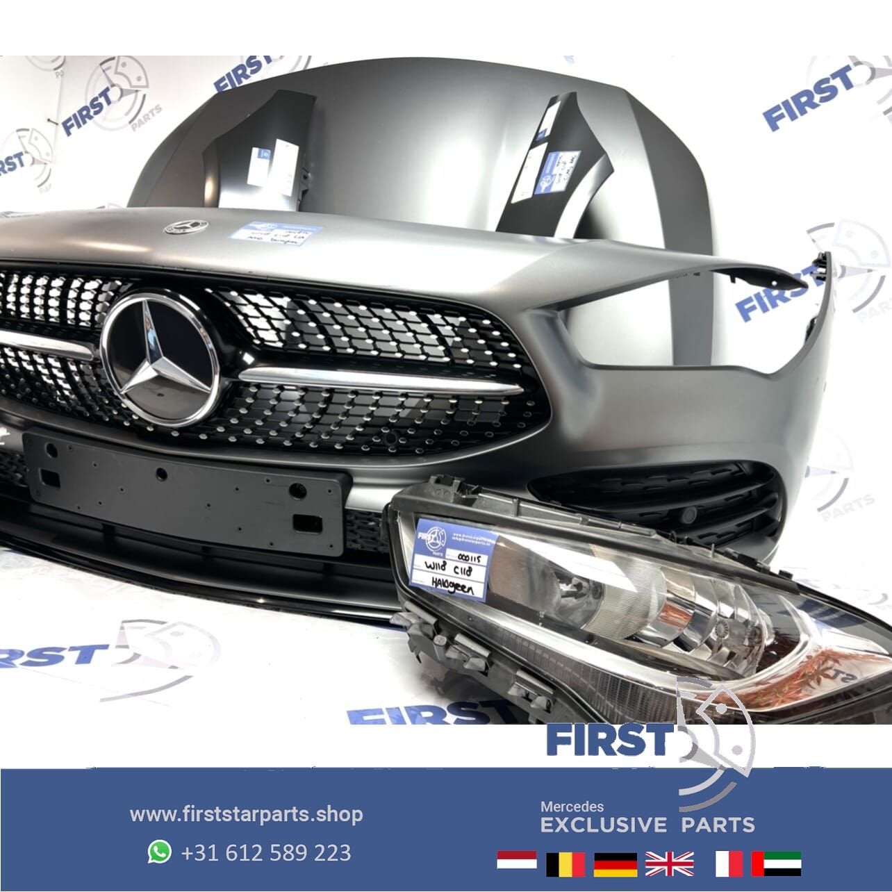 2022 W118 C118 CLA AMG LINE VOORKOP ZWART WIT GRIJS originee, Utilisé, -, Avant, -