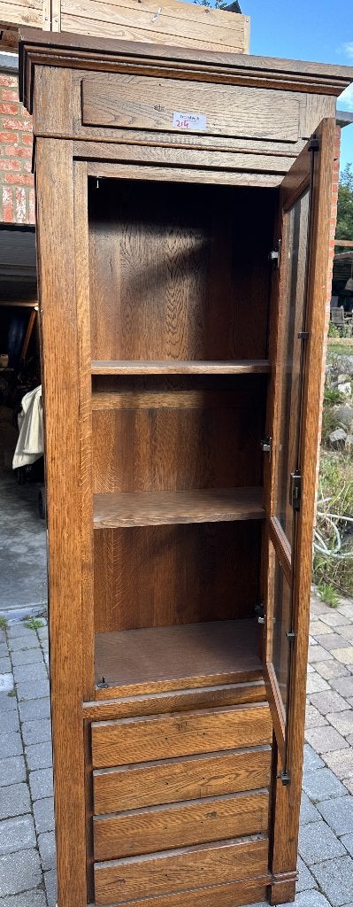 Nouvelle vitrine en chêne massif, Neuf, 25 à 50 cm, Chêne, Antieke voleiken stijl