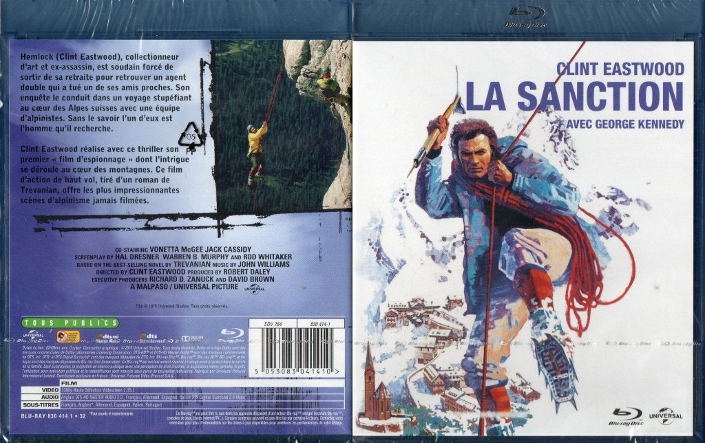 la sanction (the eiger sanction) (blu-ray) neuf, Cd's en Dvd's, Alle leeftijden, Film, Actie, Italiaans