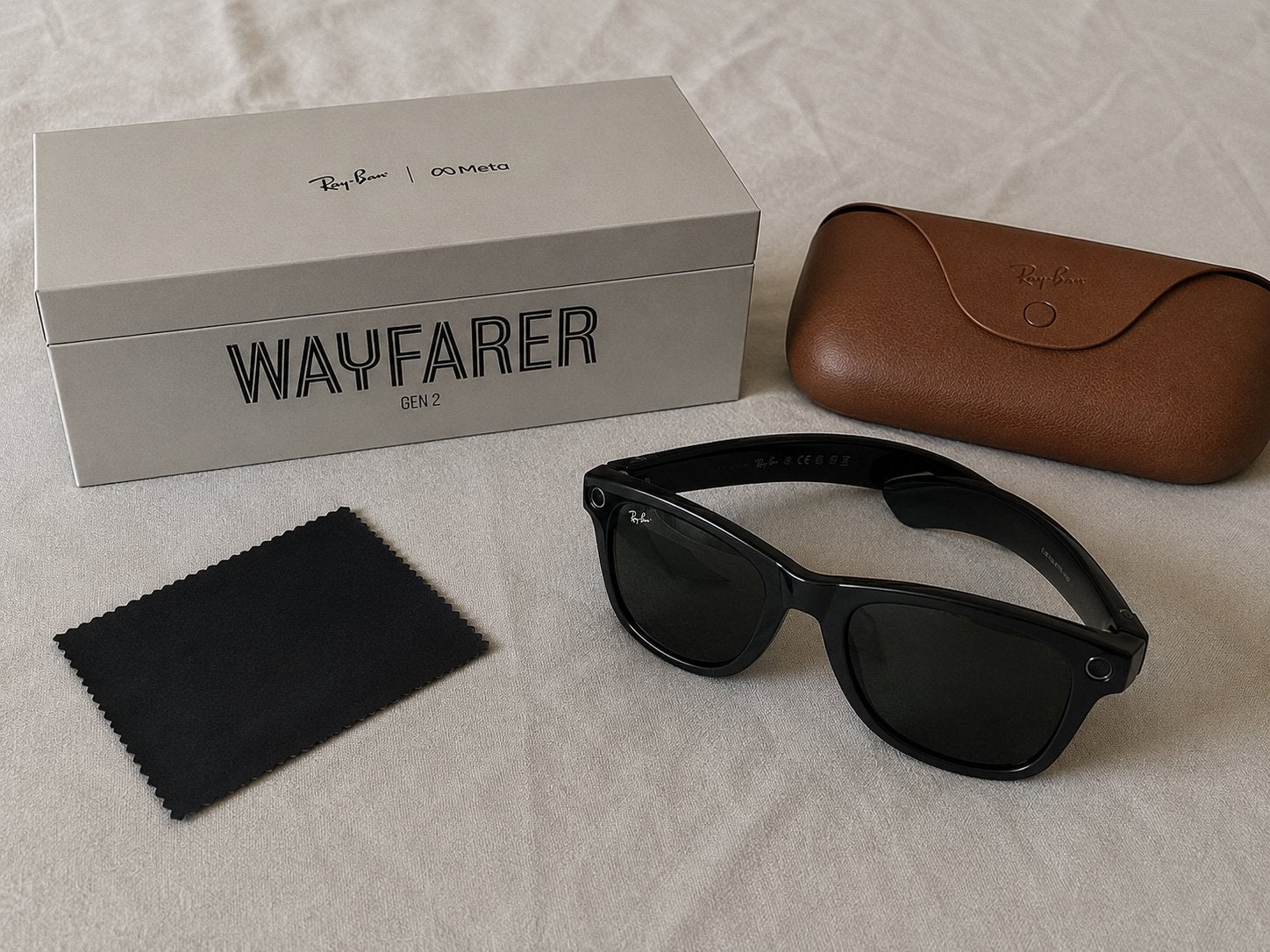 Ray-Ban Meta Wayfarer Gen 2 – Zwart | Compleet met  doos, Ophalen, Zo goed als nieuw, Zwart, Ray-Ban