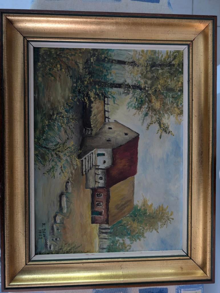 Schilderij van R.Dewinde uit 1963, Antiek en Kunst, Kunst | Schilderijen | Klassiek, Ophalen