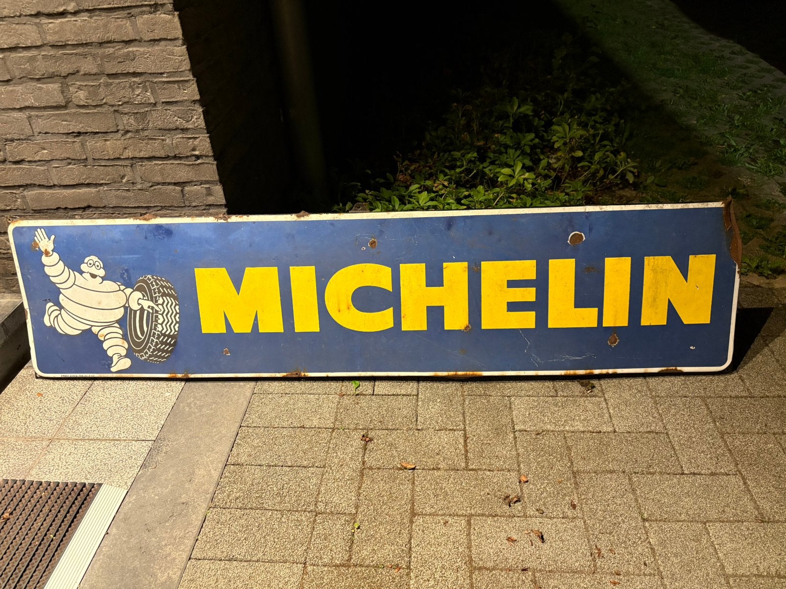 Panneau d'affichage en émail Michelin, Collections, Enlèvement, Utilisé, Panneau publicitaire