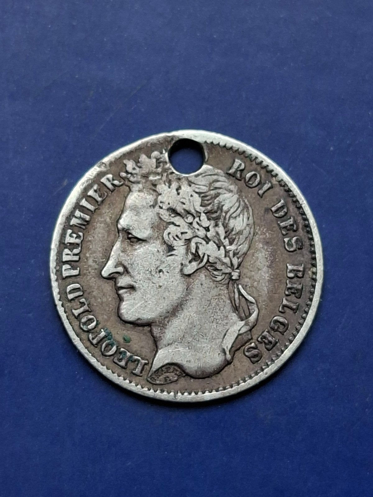 1/4 Franc 1835 Leopold I. Met gaatje, Ophalen