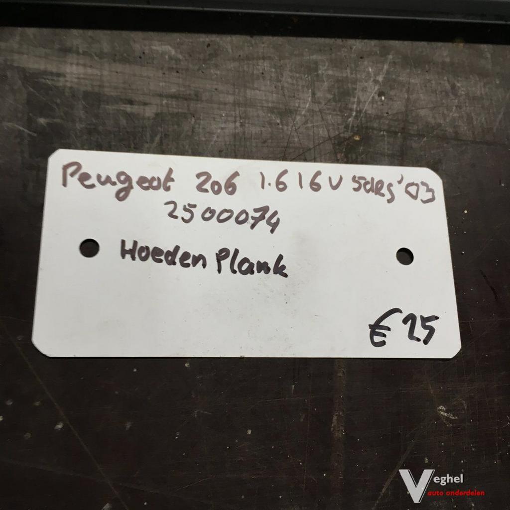 Peugeot 206 1.6 16v 5drs 2003 wagennr 2500074   Hoedenplank, -, -, Enlèvement, Utilisé