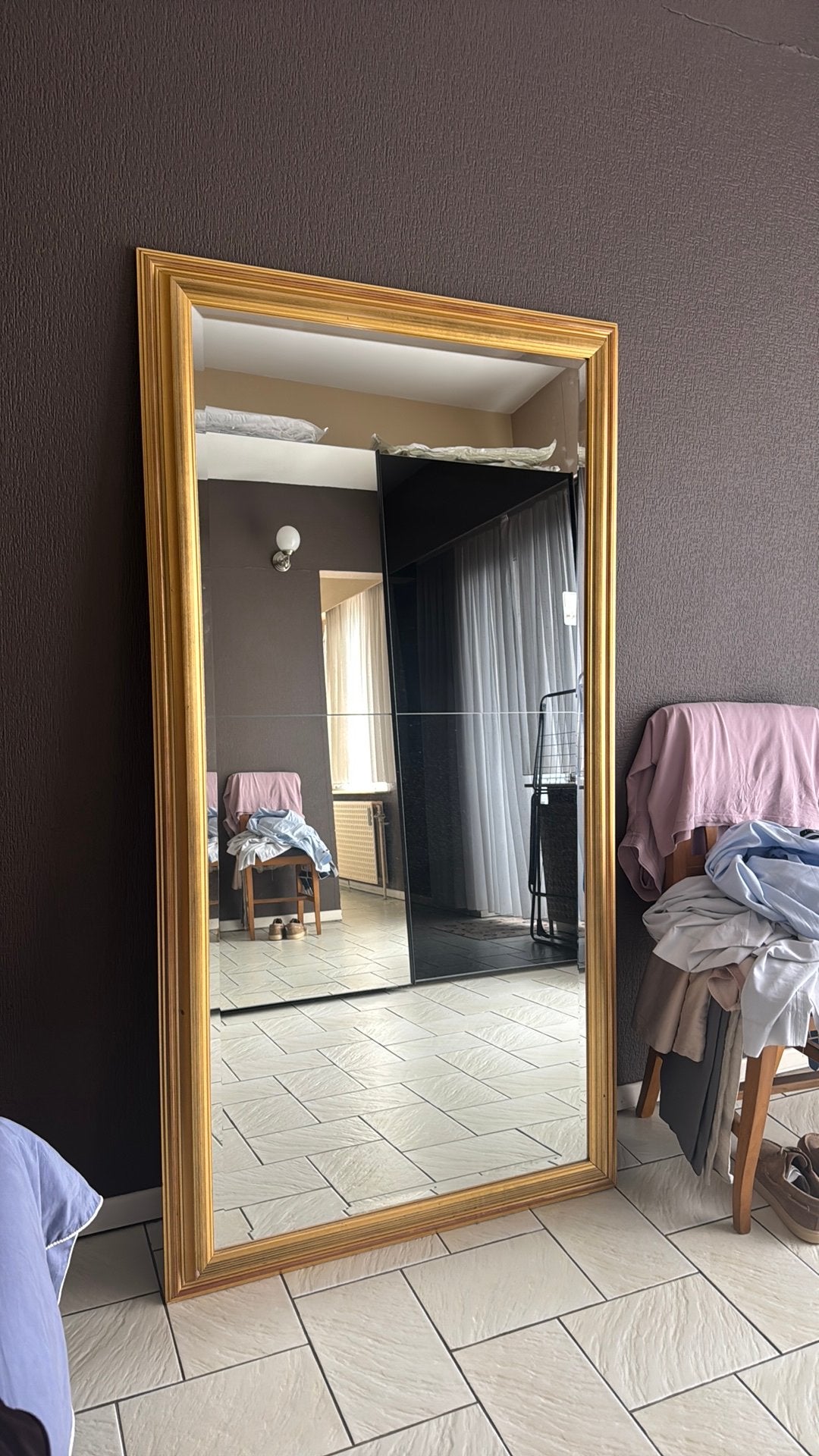 miroir vintage doré 90x170, Enlèvement, Comme neuf