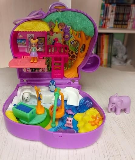 figurines Polly Pocket Coffret Univers Le Zoo Éléphant, Enlèvement, Comme neuf