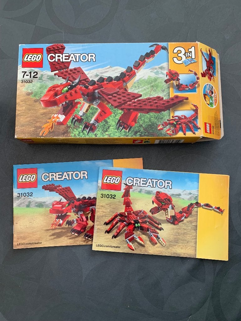 31032 LEGO Creator 3 in 1 Red Creatures, Ophalen, Inclusief instructies, Lego, Zo goed als nieuw