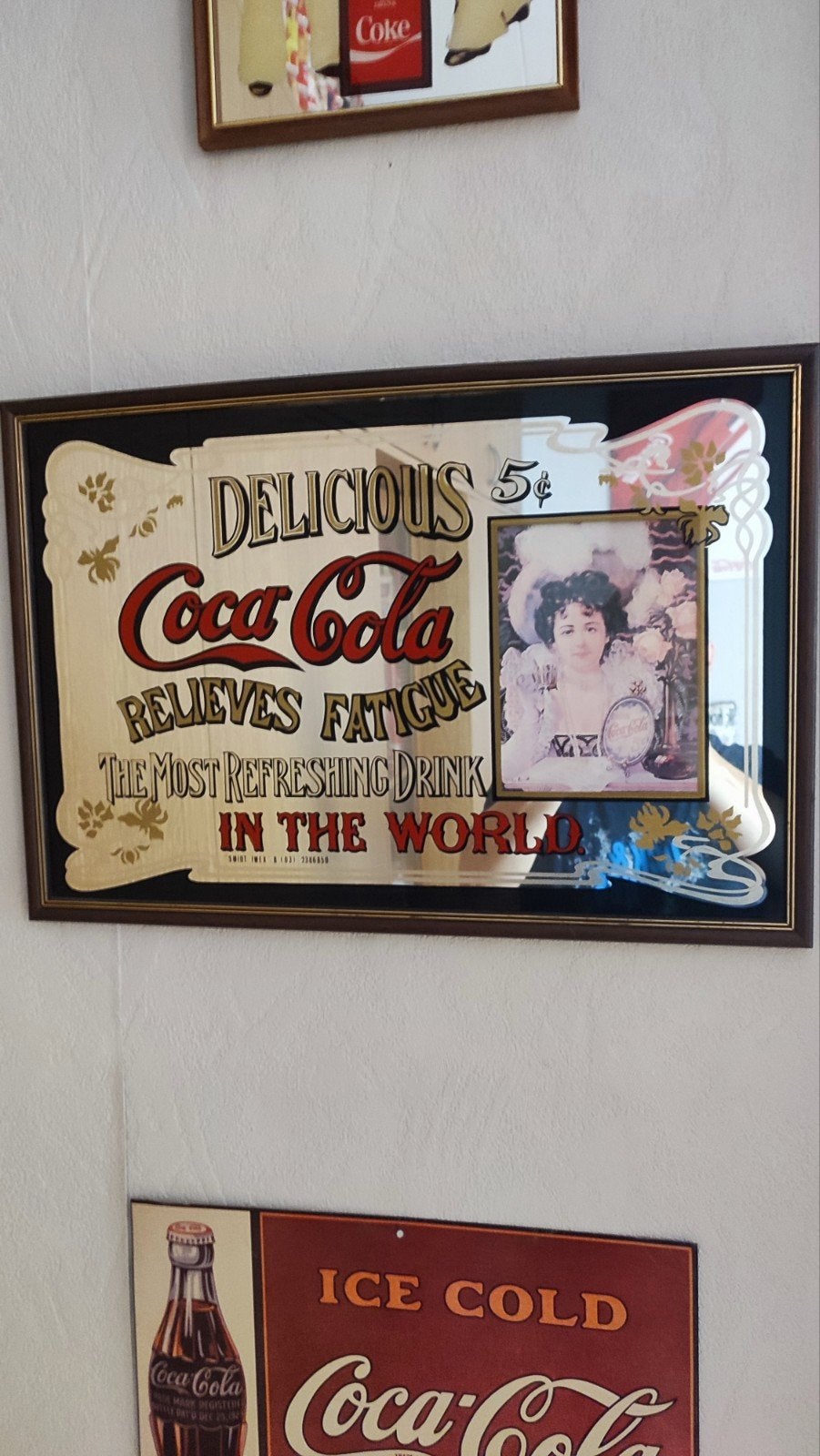 Kleine spiegel Coca Cola 50 cm x 35 cm., Verzamelen, Ophalen