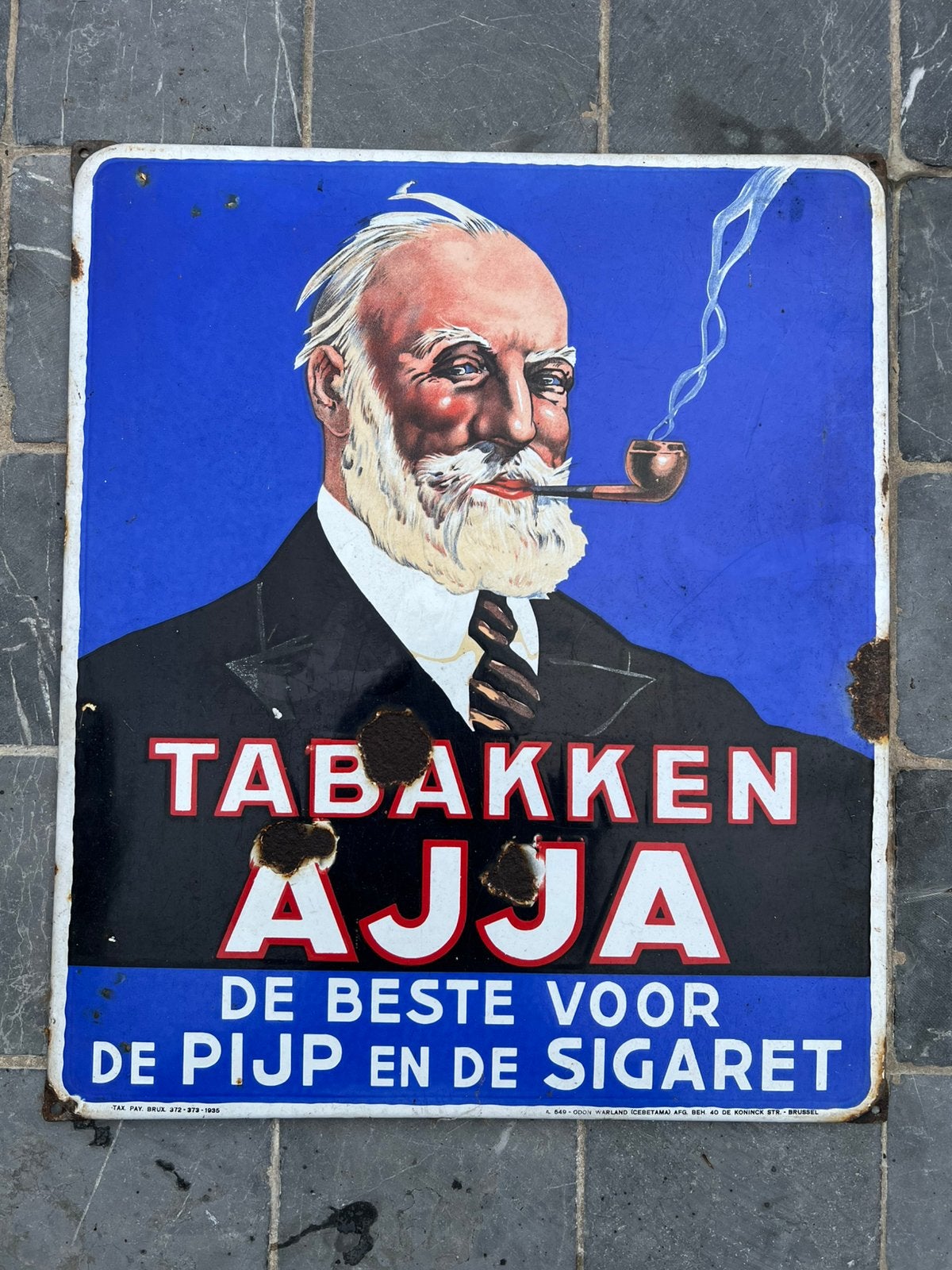 Emaille bord Ajja, Verzamelen, Ophalen, Gebruikt, Reclamebord