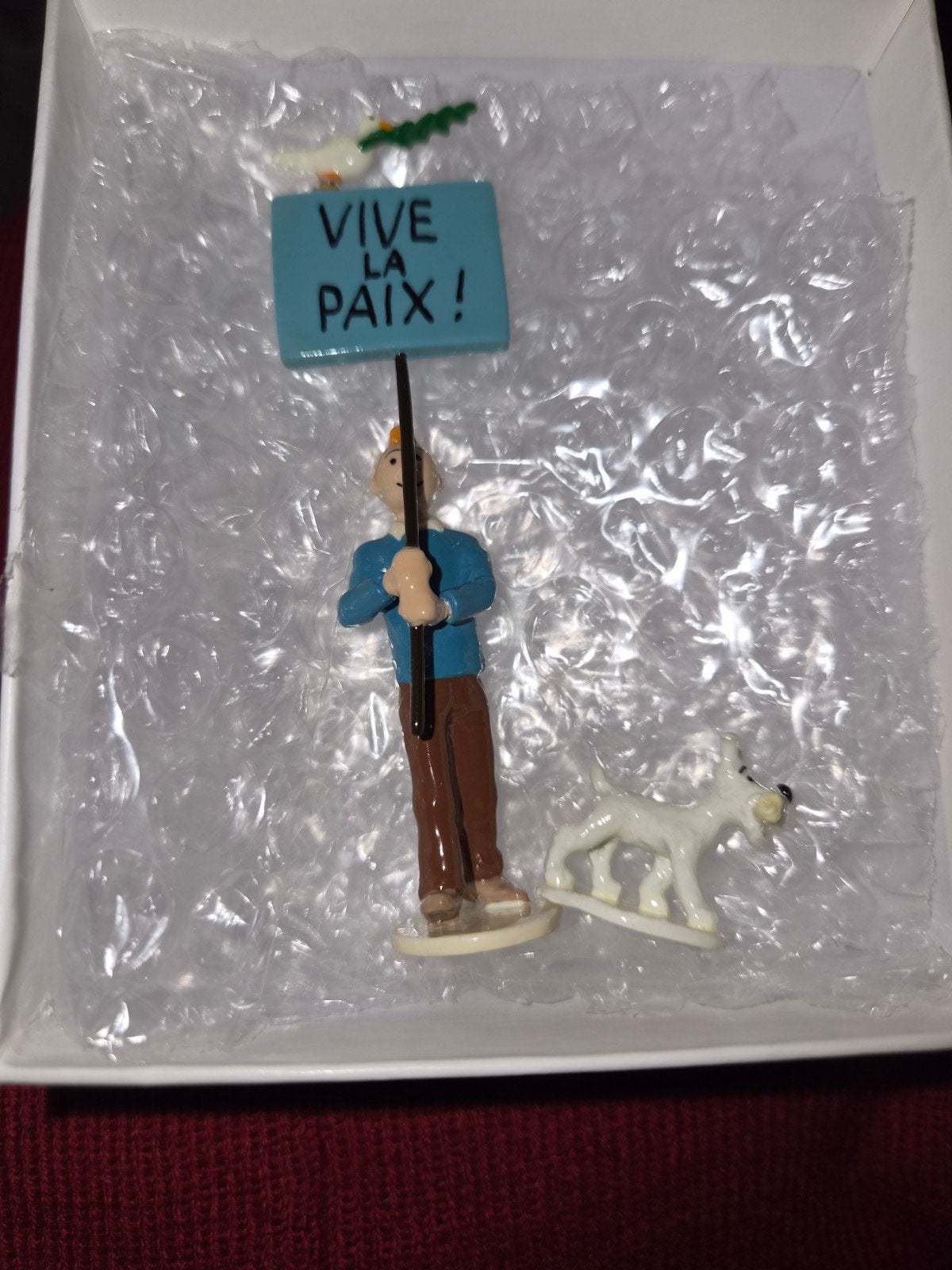 Tintin et Milou "Vive la paix !" – Figurine en plomb Pixi /, Collections, Envoi, Comme neuf