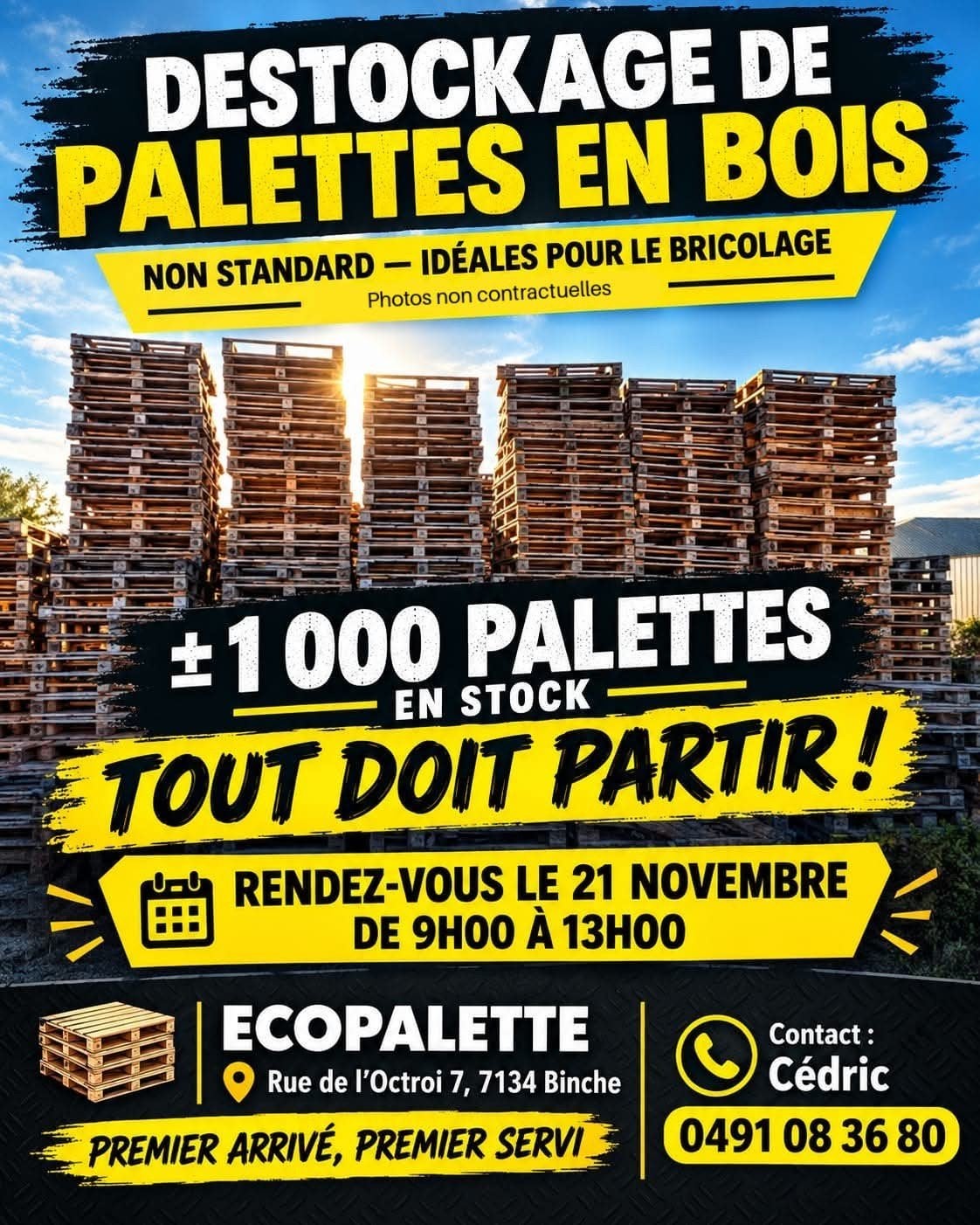 Palettes à donner., Bricolage & Construction, Enlèvement, Utilisé, Palette