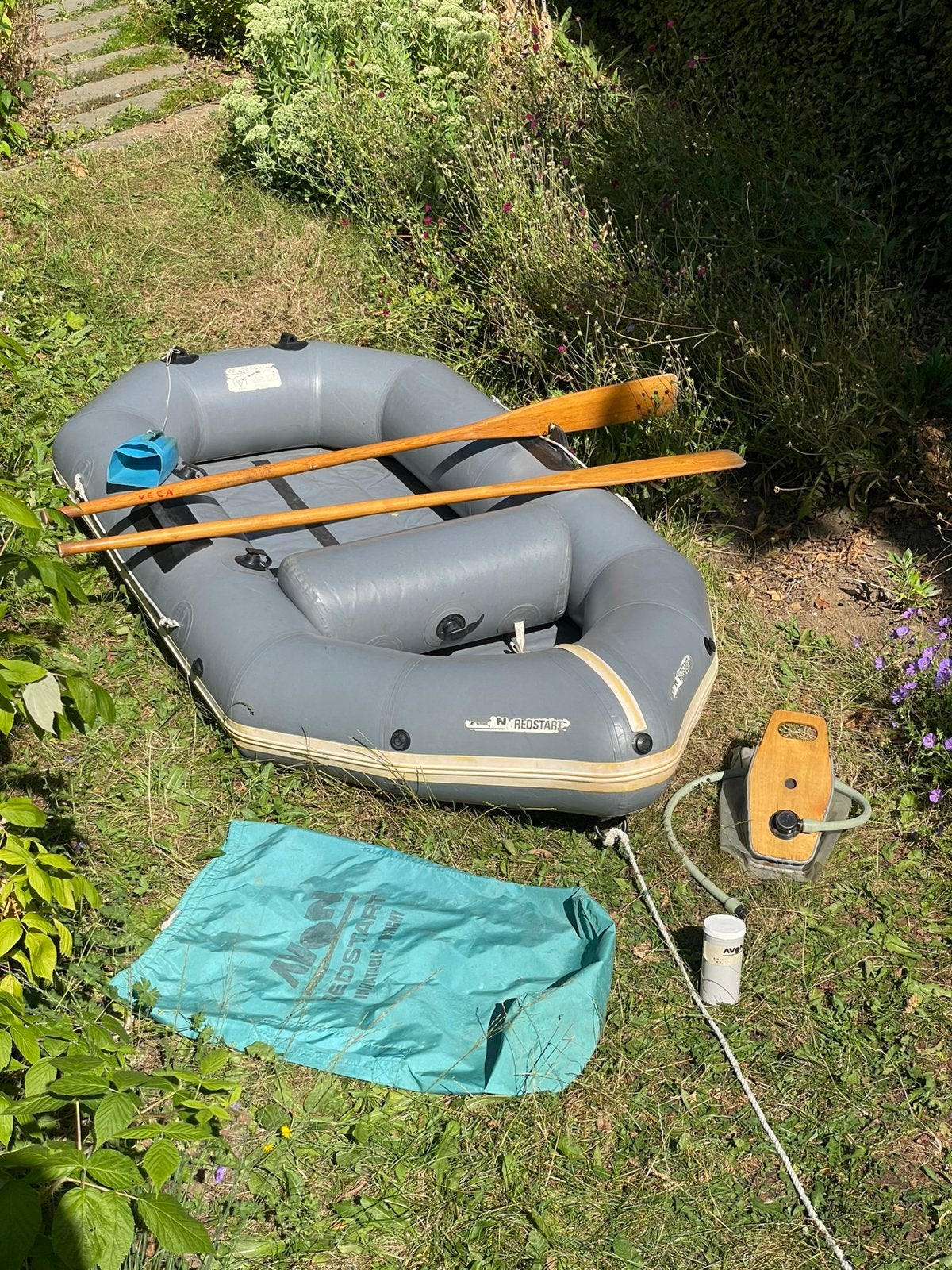 Vintage British Avon Redstart rubberen roeiboot 1977, Watersport en Boten, Rubberboten, Ophalen, Avon, Gebruikt, Opbergtas