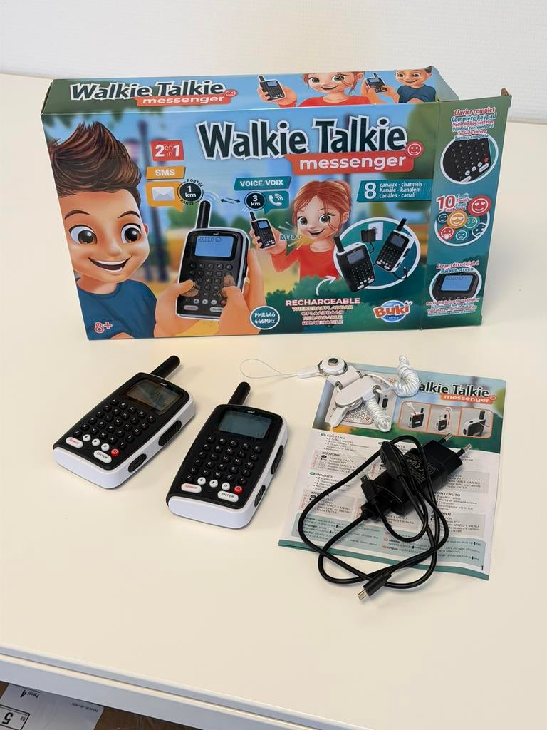 Buki Walkie Talkie Messenger kinder Set Oplaadbaar 3KM NIEUW, Nieuw, Ophalen of Verzenden, Portofoon of Walkie-talkie, Handsfree-functie