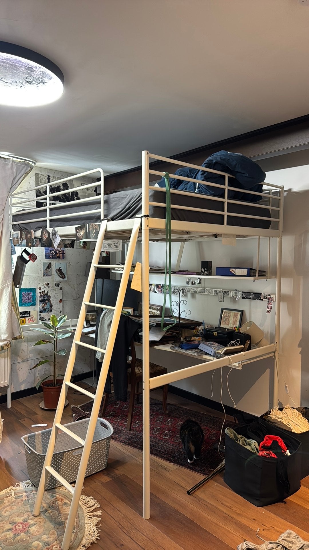 Hoogslaper tweepersoons met matras en bureau Mezannine, Maison & Meubles, Chambre à coucher | Lits superposés & Lits mezzanines