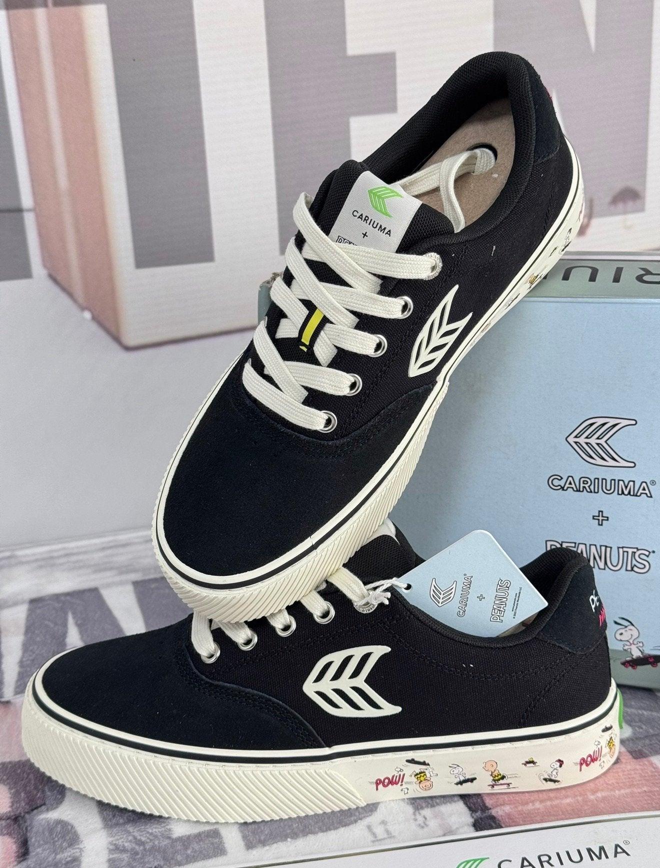Cariuma peanuts pro SNOOPY Skate black suede canvas ivory 39, Zwart, Nieuw, Ophalen of Verzenden, Sneakers