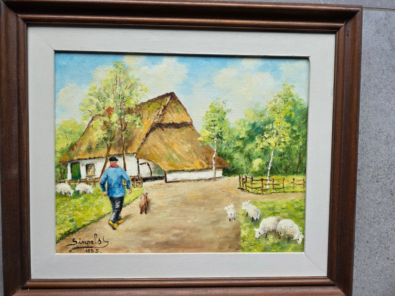 landelijk schilderij van simpels, Ophalen, Gedateerd