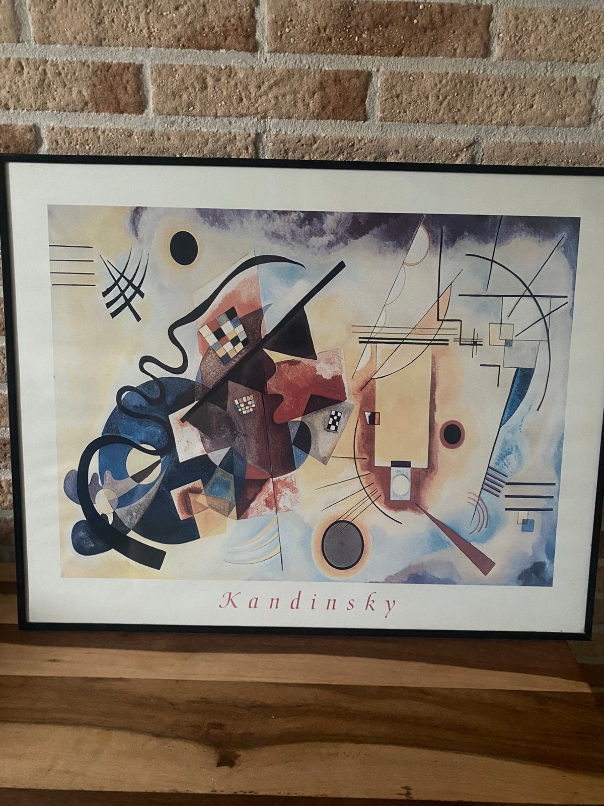 Vintage ingelijste poster Wassily Kandinsky -70/55 cm, Ophalen of Verzenden, Zo goed als nieuw, Print