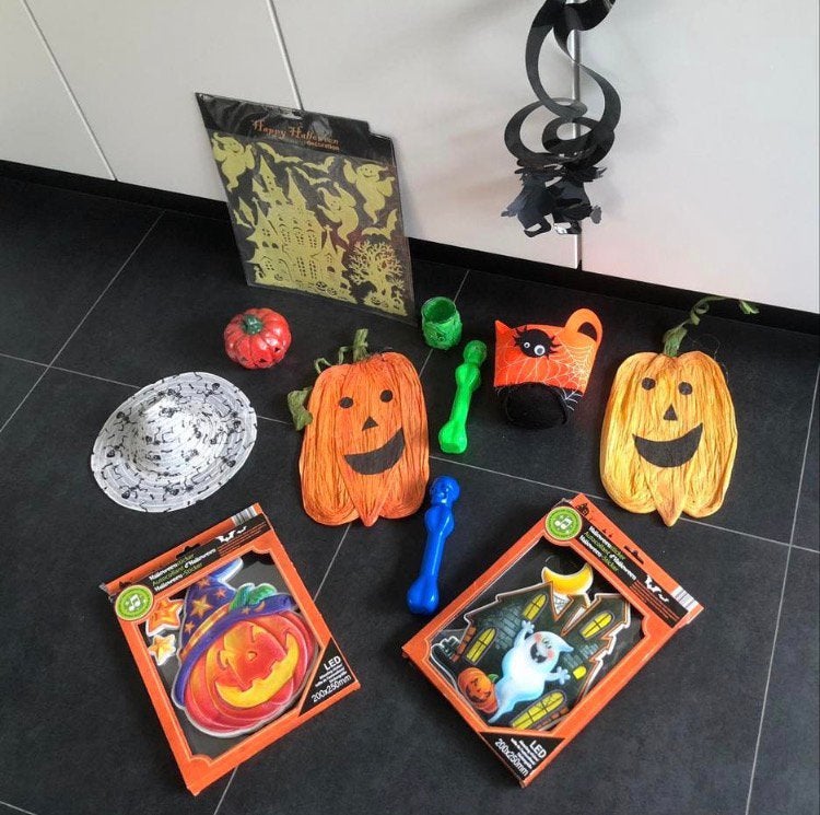 Pakket Halloween versiering 15 stuks, Ophalen of Verzenden, Zo goed als nieuw, Versiering