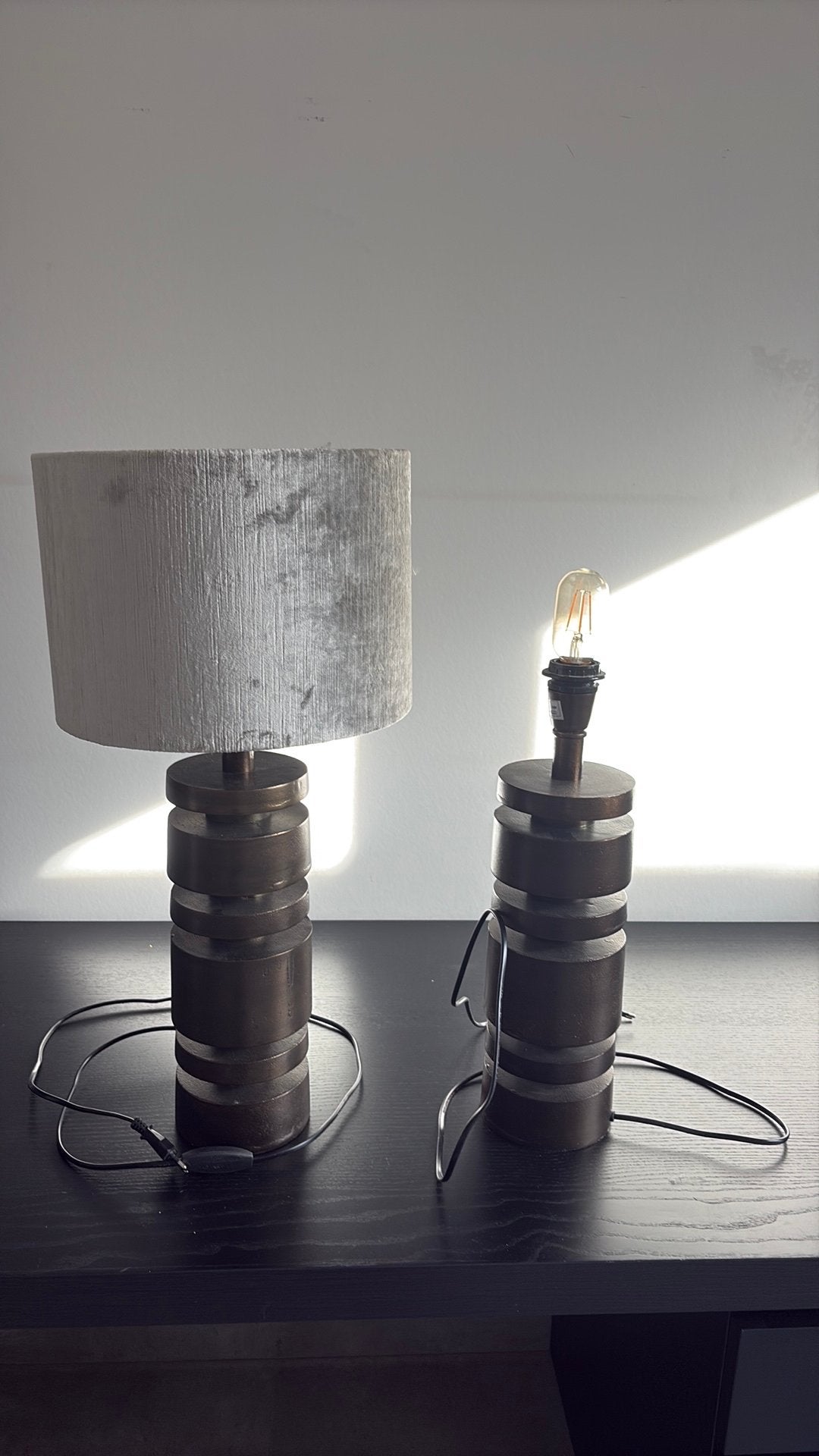 Tafellamp met of zonder kap, Lampe d'ambiance, Autres styles, 35 cm, Comme neuf