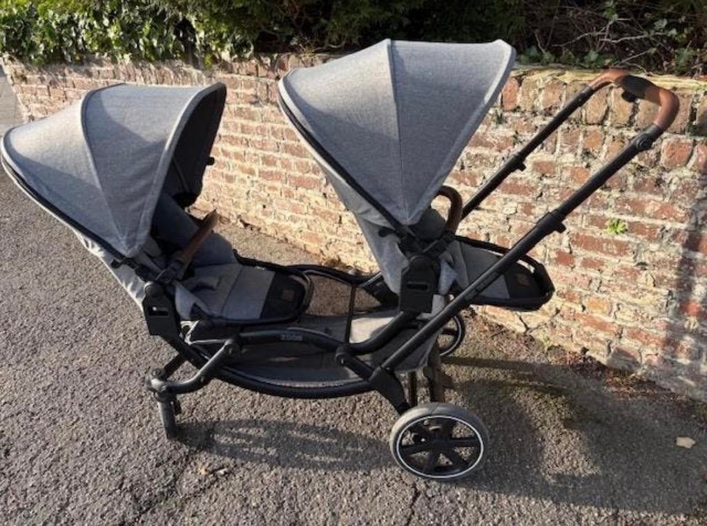 Poussette double/jumeaux ABC DESING + Maxi-Cosi adaptables, Enlèvement, Comme neuf, Poussette, Maxi-Cosi