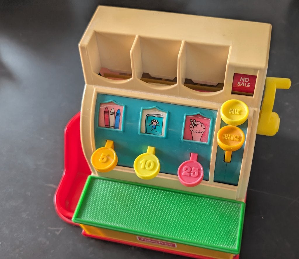 Klassieke Fisher-Price Kassa (Retro Speelgoed), Ophalen, Gebruikt
