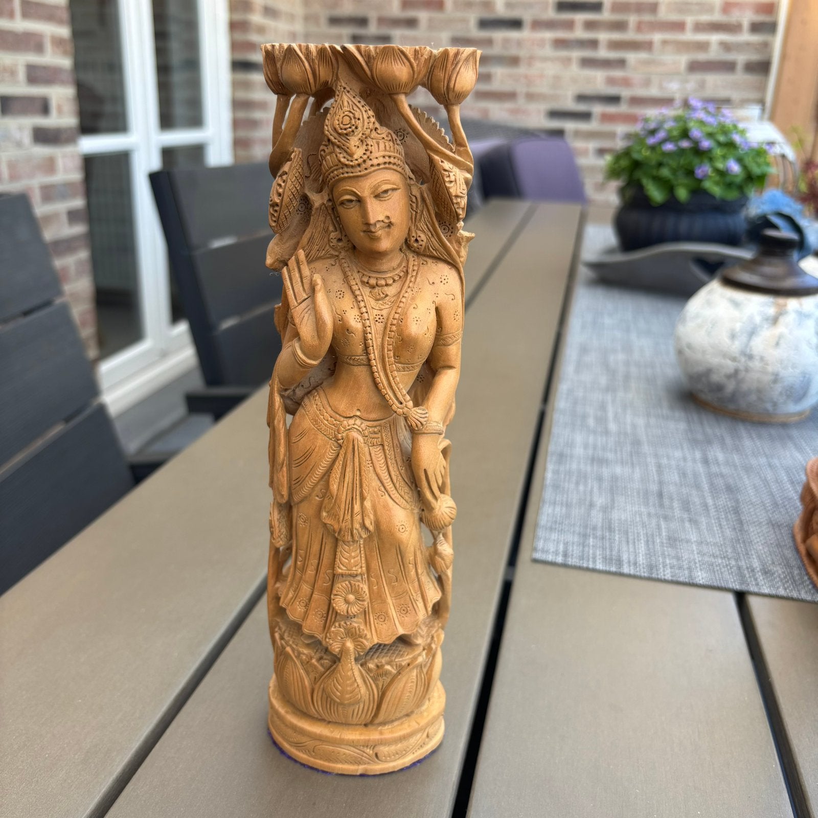 Houten beeld Lakshmi, Antiek en Kunst, Ophalen of Verzenden