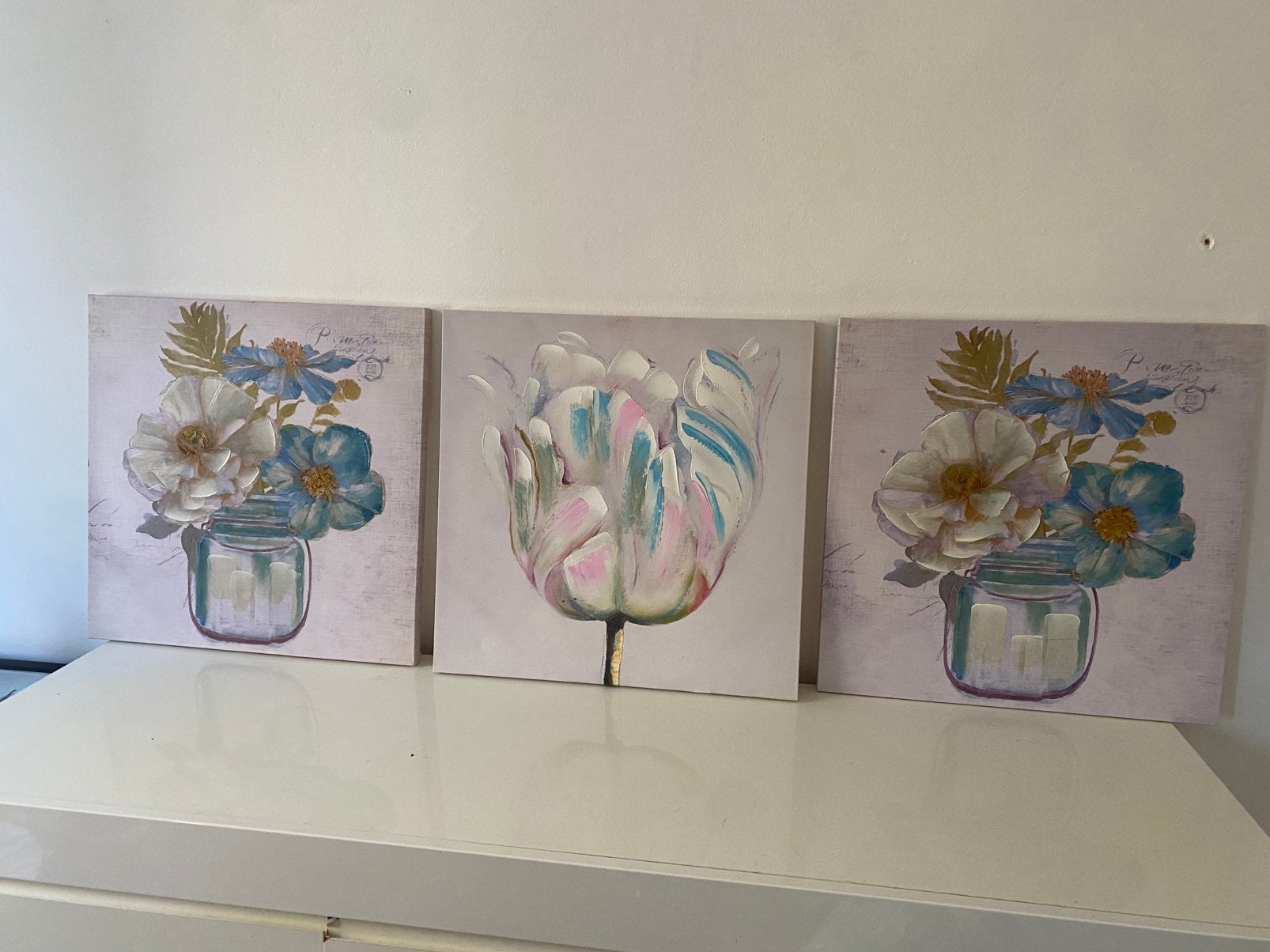 Cadres fleuris, Maison & Meubles, Accessoires pour la Maison | Peintures, Dessins & Photos, Enlèvement, Utilisé, Peinture