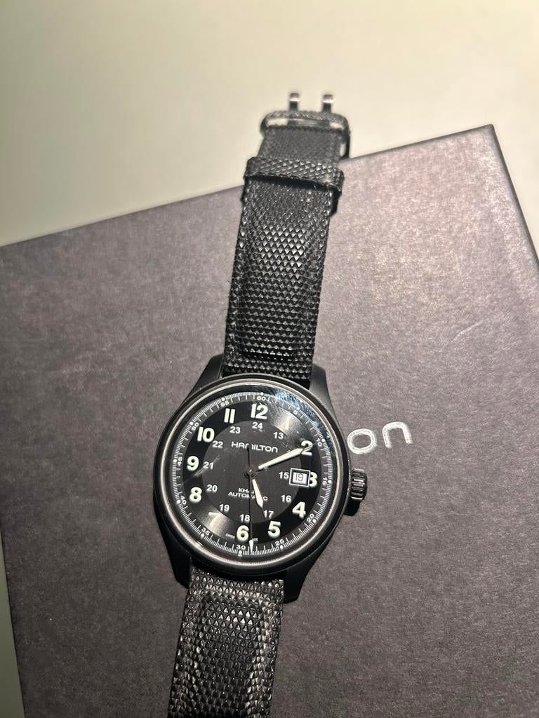 Hamilton Khaki Field titanium auto, Ophalen, Zo goed als nieuw