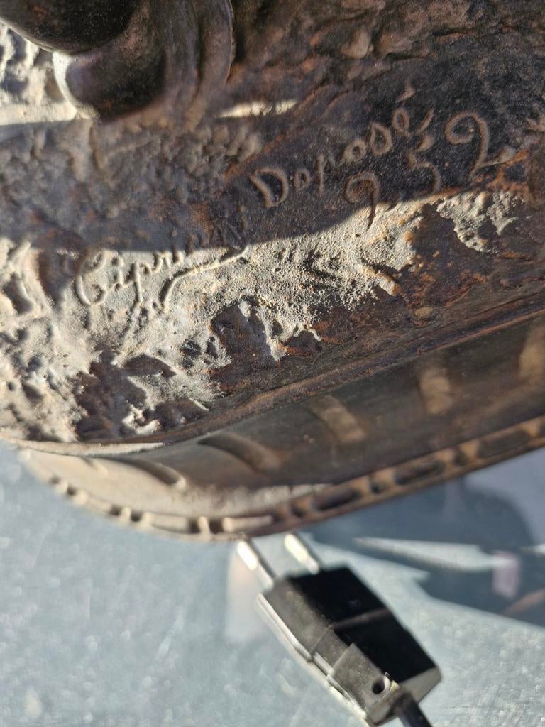 Engelen beeld in brons met verlichting, Antiek en Kunst, Ophalen of Verzenden