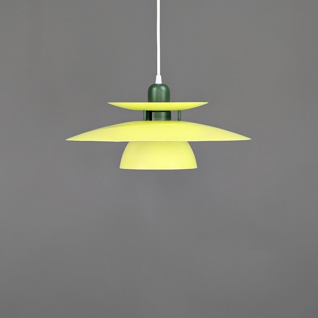 Deense vintage Scandinavische hanglamp – groen – Ø40 cm, Huis en Inrichting, Lampen | Hanglampen, Zo goed als nieuw, Kunststof