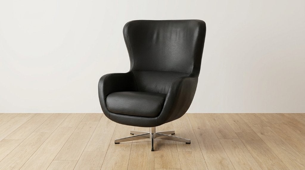 Fauteuil Leen Bakker Cenzo aspect cuir noir, 75 à 100 cm, Comme neuf, Enlèvement, 50 à 75 cm