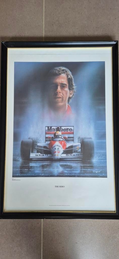 Poster artwork ayrton senna ´the hero´, Verzamelen, Posters, Ophalen