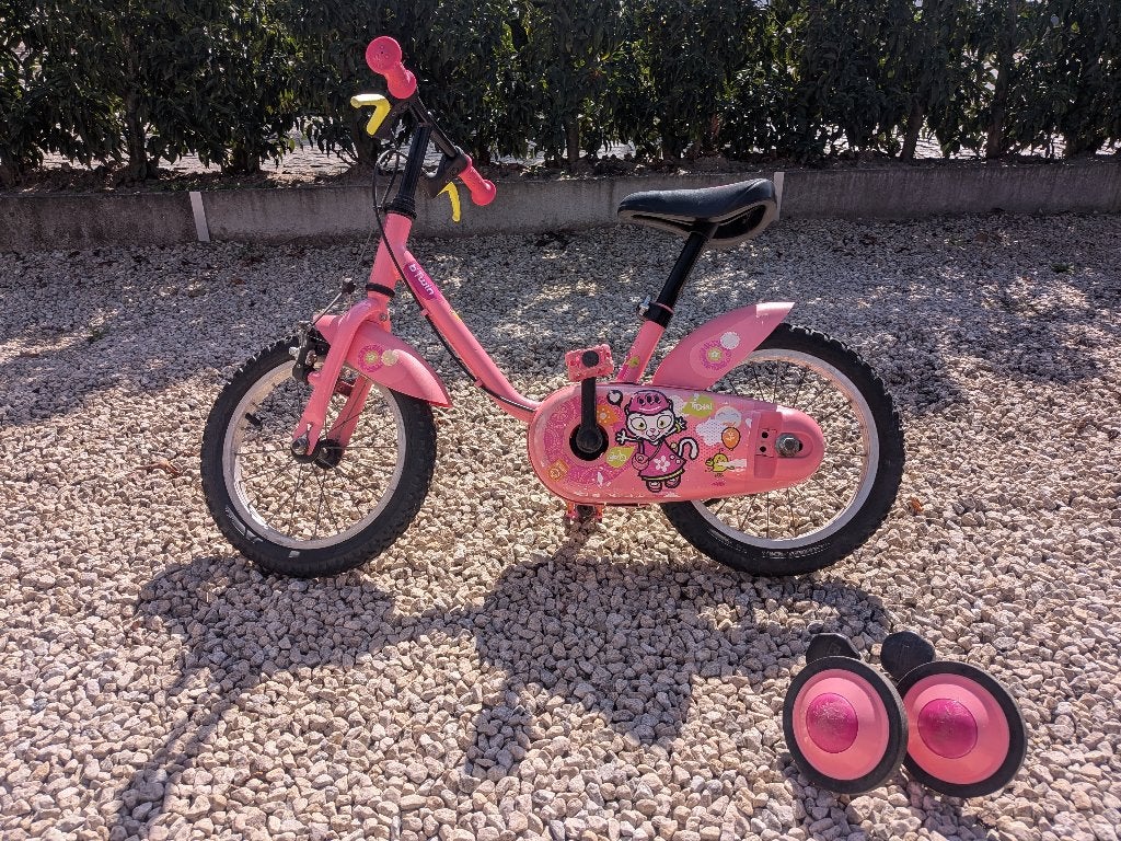 Kinderfiets Btwin roze, Frein sur jante, Stabilisateurs, Enlèvement, Utilisé