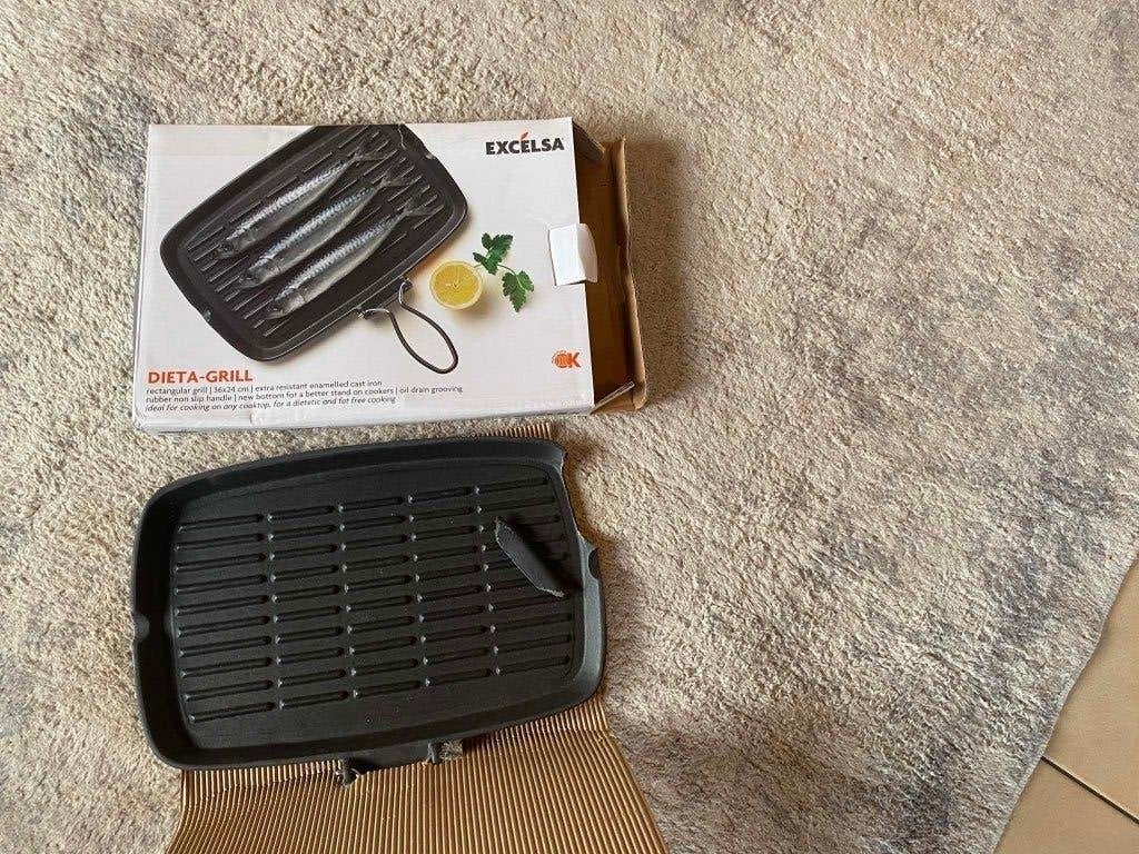 gietijzeren grillpan, Gietijzer, Ophalen of Verzenden, Zo goed als nieuw, X