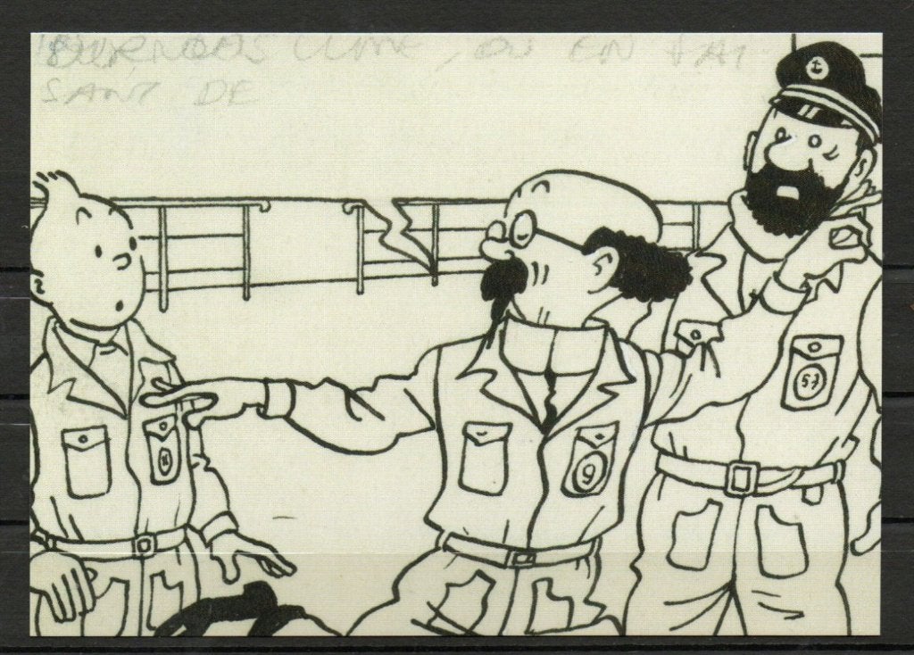 Carte postale : Hergé : Tintin - On a Marché sur la Lune, Enlèvement
