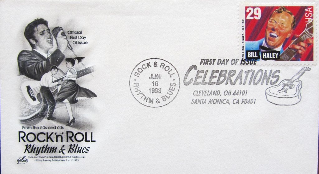 FDC USA- AMERIKAANSE ZANGERS (ERG ZELDZAAM)- BILL HALEY, Ophalen of Verzenden, Gestempeld, Noord-Amerika