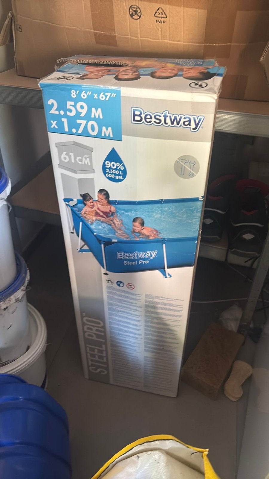 Zwembad 2,59 x 1,70 x 61, Tuin en Terras, Ophalen, Zo goed als nieuw