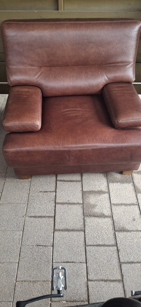 Lederen salon, Ophalen, Gebruikt, Tweepersoons, Leer