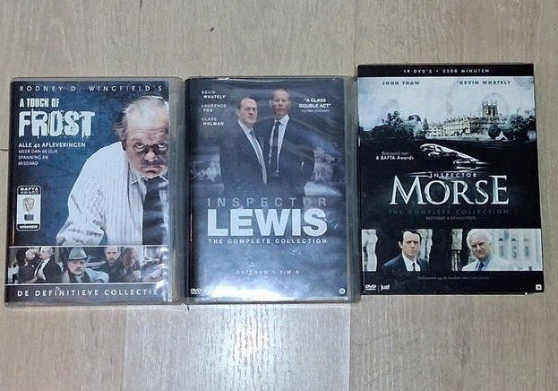 3 complete Engelse crime reeksen op dvd Morse, Lewis, Frost, Cd's en Dvd's, Misdaad, Nederlands, Ophalen of Verzenden, Zo goed als nieuw