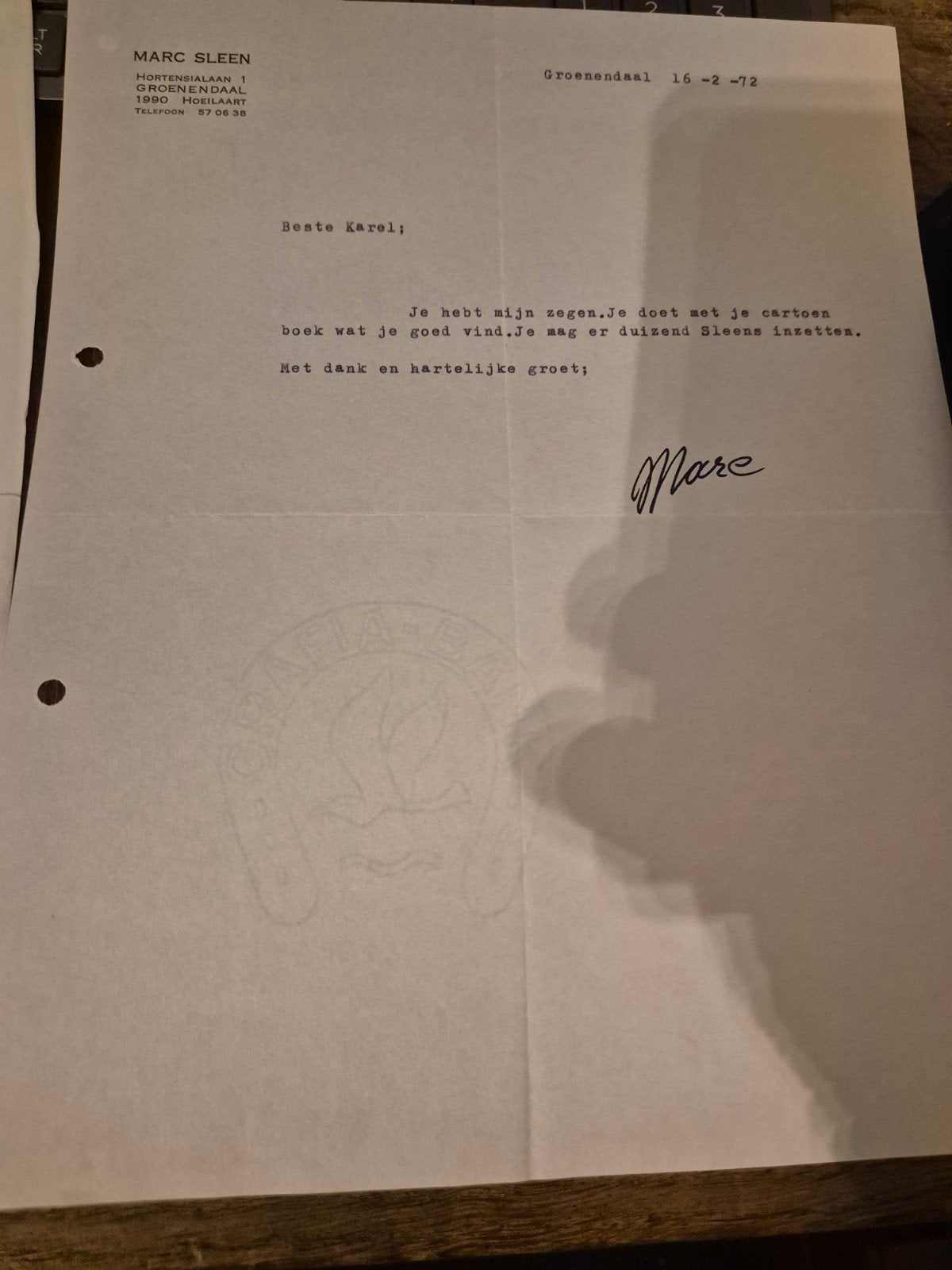 Marc Sleen strip Nero 2 documenten 1 gesigneerd, Enlèvement ou Envoi