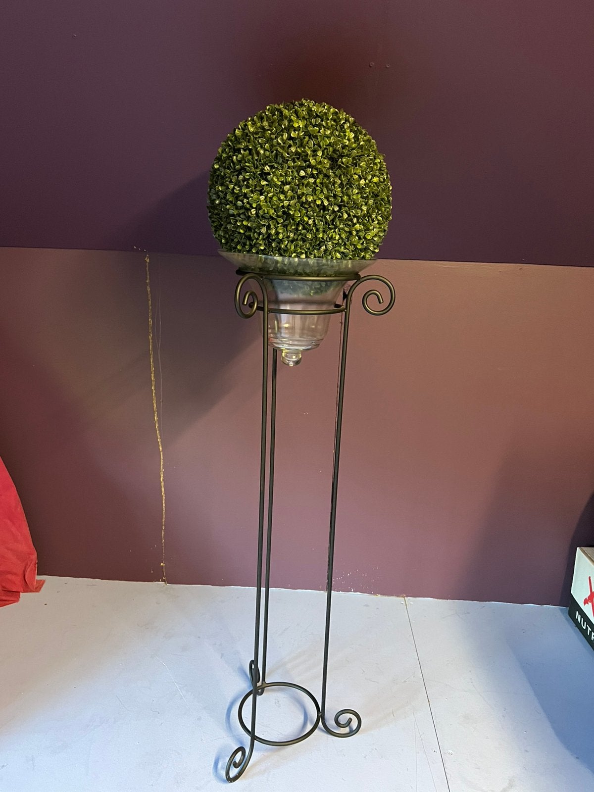 Houder metaal en glaze stolp, Tuin en Terras, Ophalen, Zo goed als nieuw, 60 cm of meer, Metaal