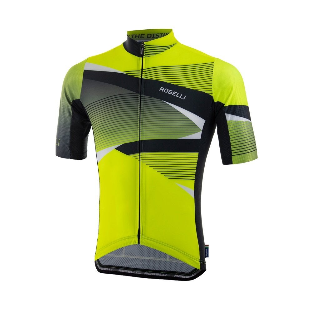 Italiaans fiets shirt Zwart/fluor geel, Sport en Fitness, Wielrennen, Zo goed als nieuw, Kleding, Verzenden