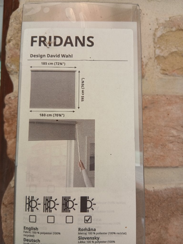 Store à enrouleur occultant ikea neuf, Gris, Enlèvement, Occultant, 195 cm