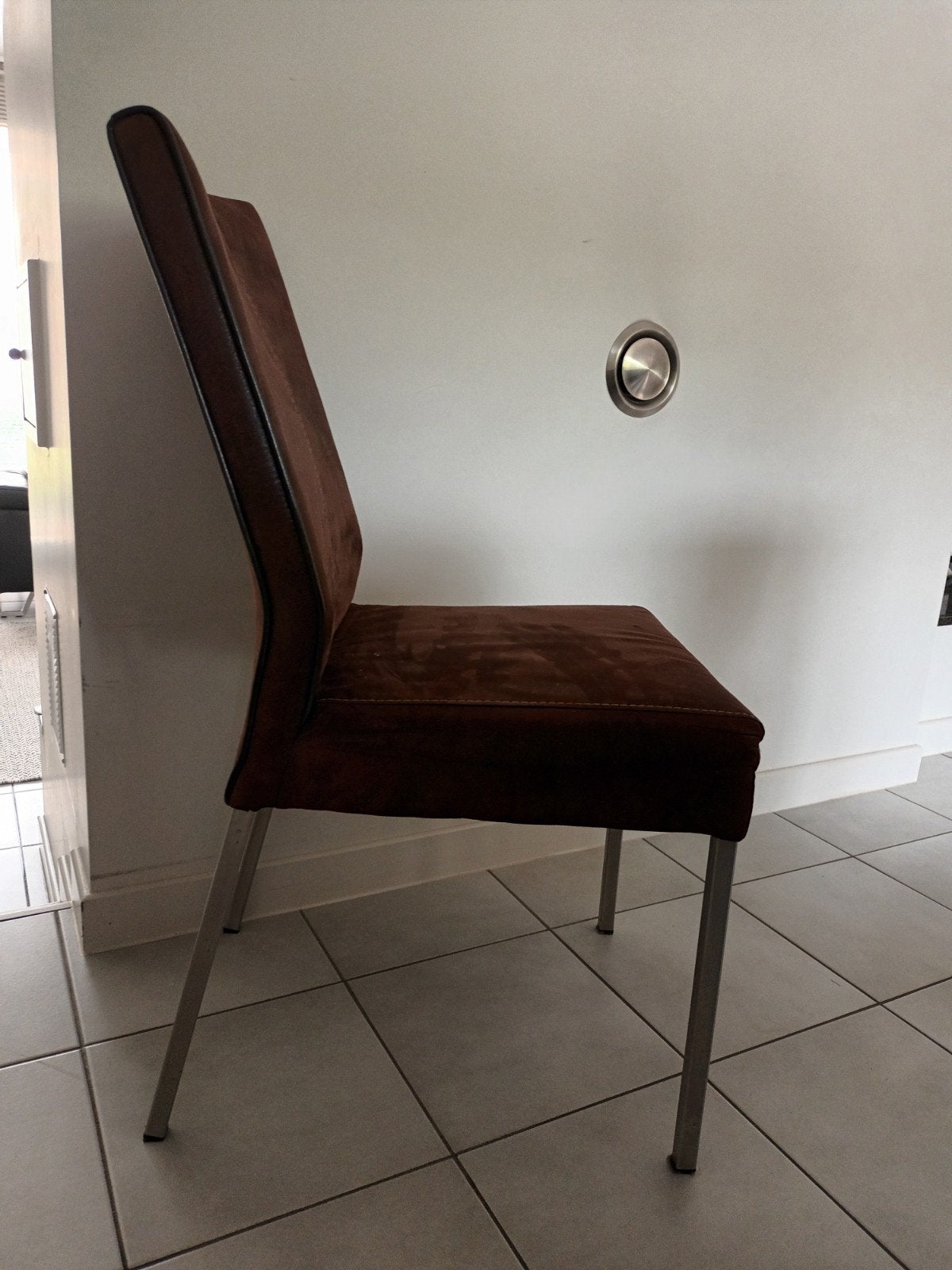 Zes eetkamerstoelen, Ophalen, Gebruikt, Bruin