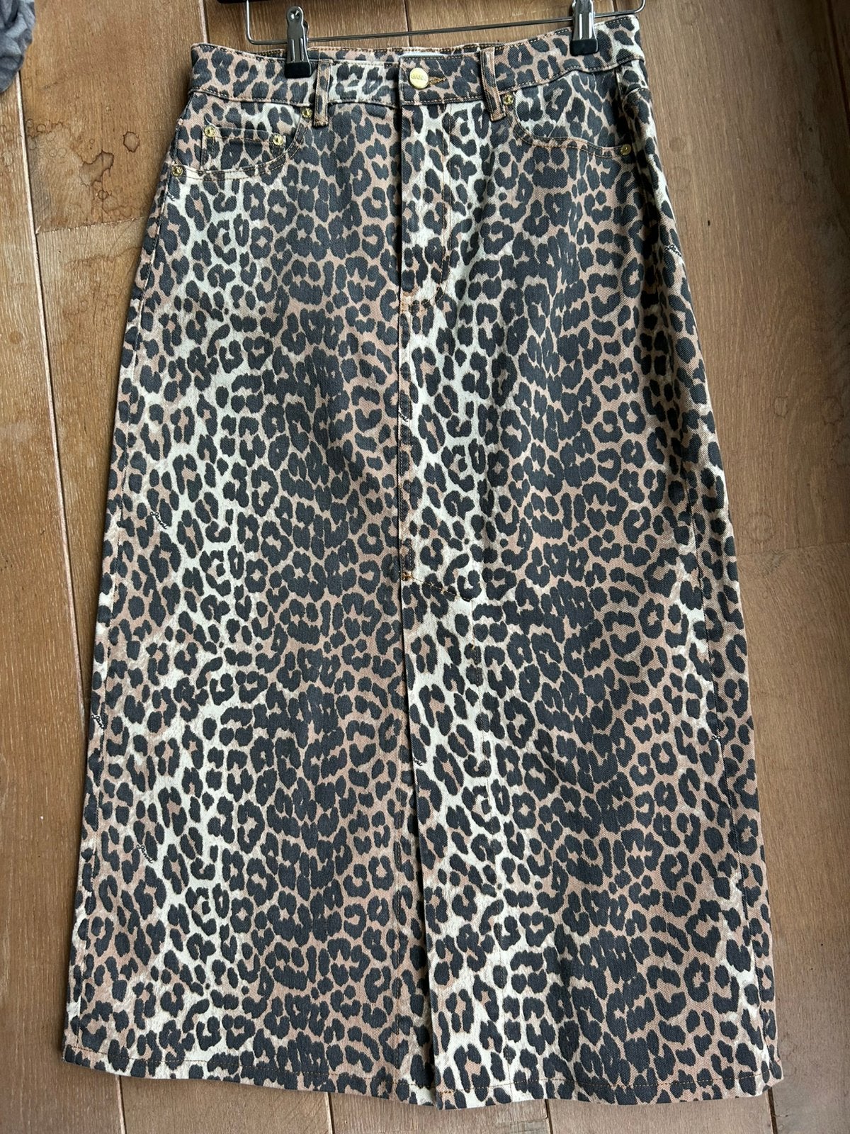 Ganni leopard rok mt 40, Kleding | Dames, Verzenden, Zo goed als nieuw, Maat 38/40 (M)