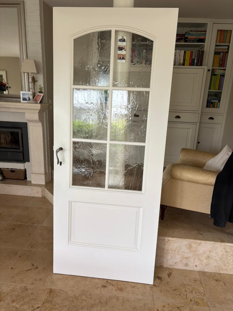 Binnendeur met glas, Doe-het-zelf en Bouw, Deuren en Vliegenramen, Gebruikt, Binnendeur, Glas, Ophalen