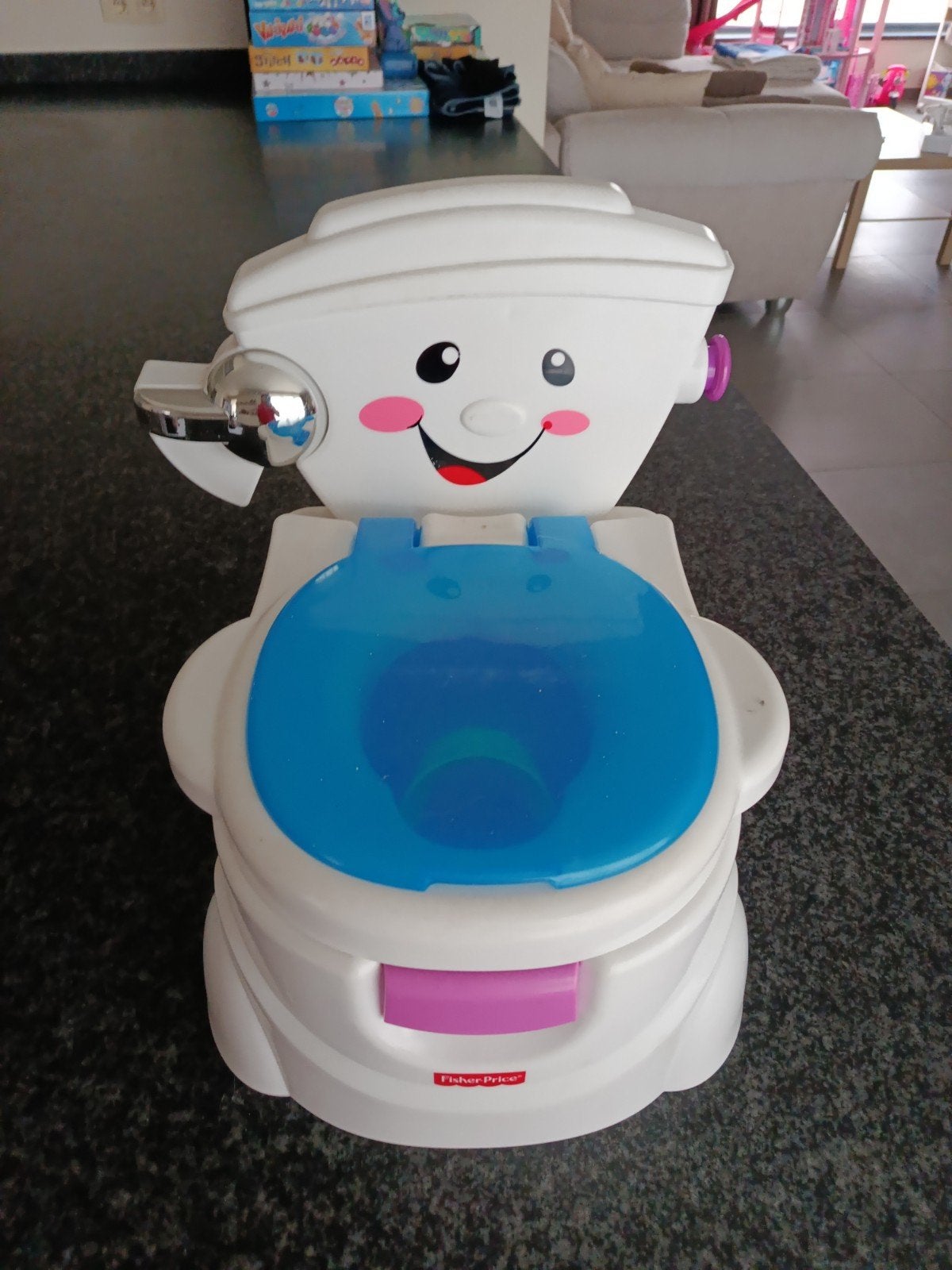 wc potje met muziek Fisher price, Enlèvement