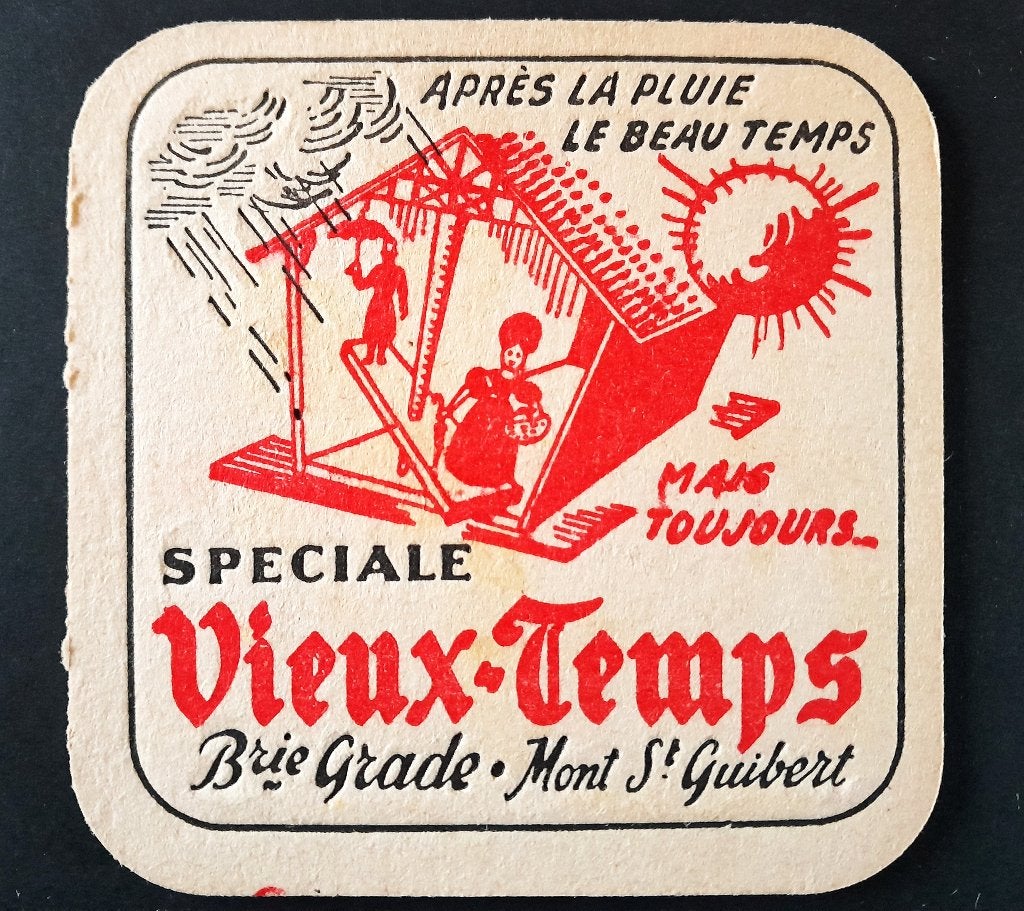 Brasserie Vieux Temps Mont Saint Guibert Sous Bock, Collections, Marques de bière, Envoi, Utilisé, Sous-bock, Autres marques